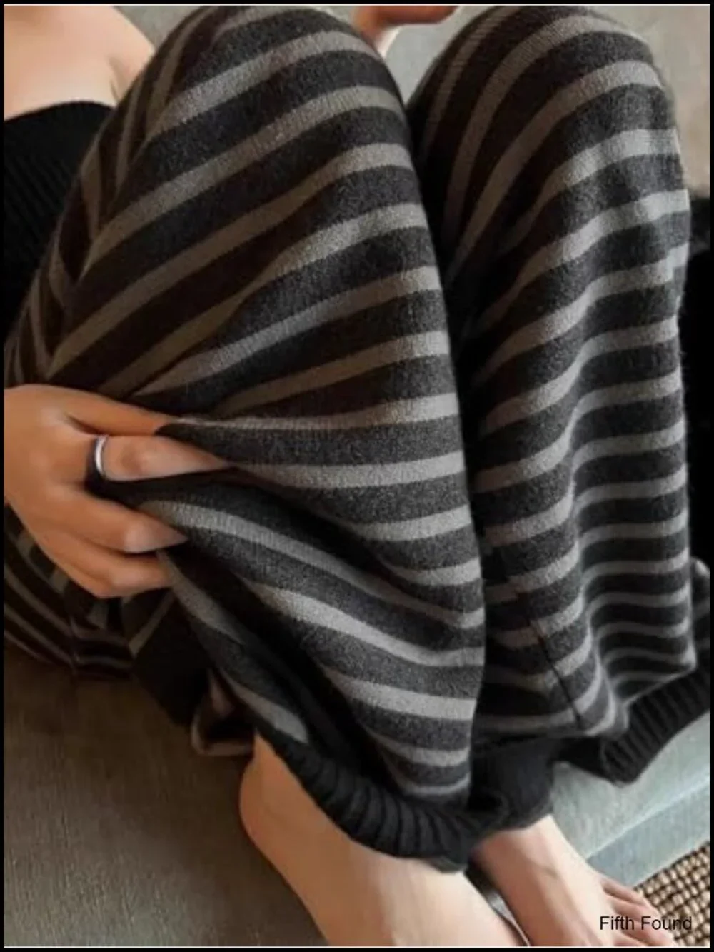 Striped Wide Leg Lounge Pajama Pants Y2k Grunge Emo Alt Pjs